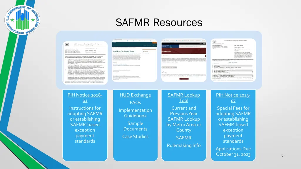 safmr resources