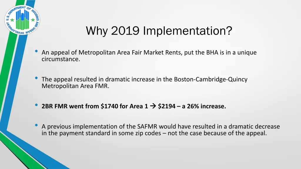 why 2019 implementation