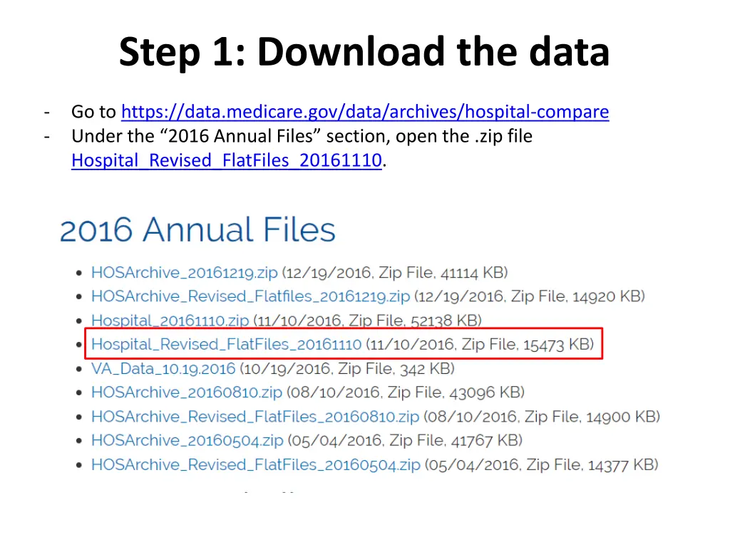 step 1 download the data