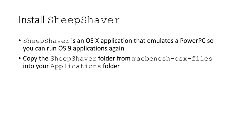 install sheepshaver