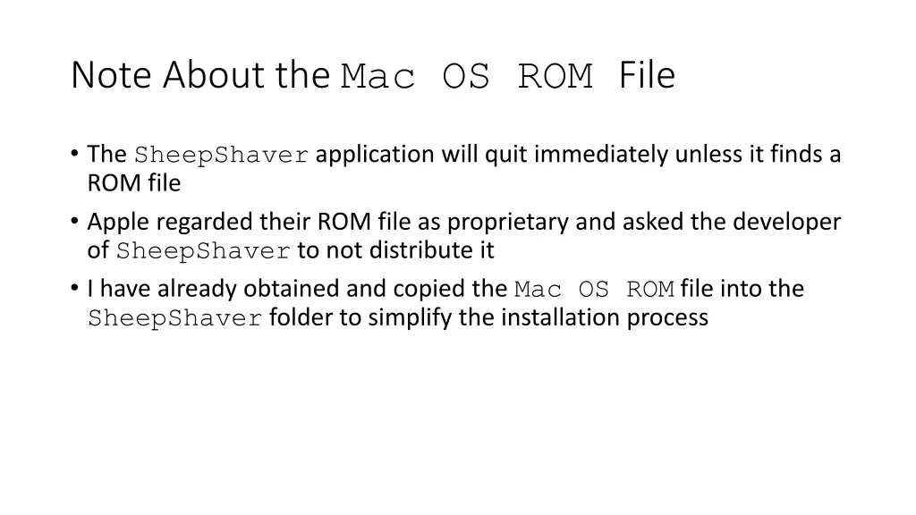 note about the mac os rom file