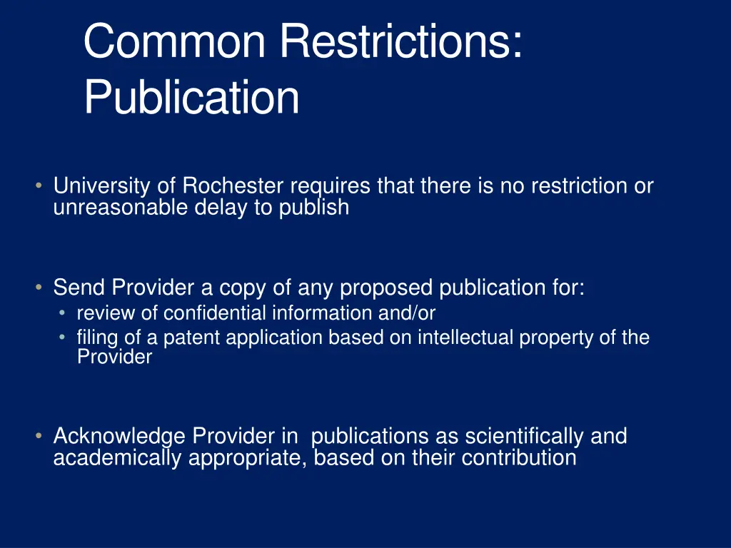 common restrictions publication