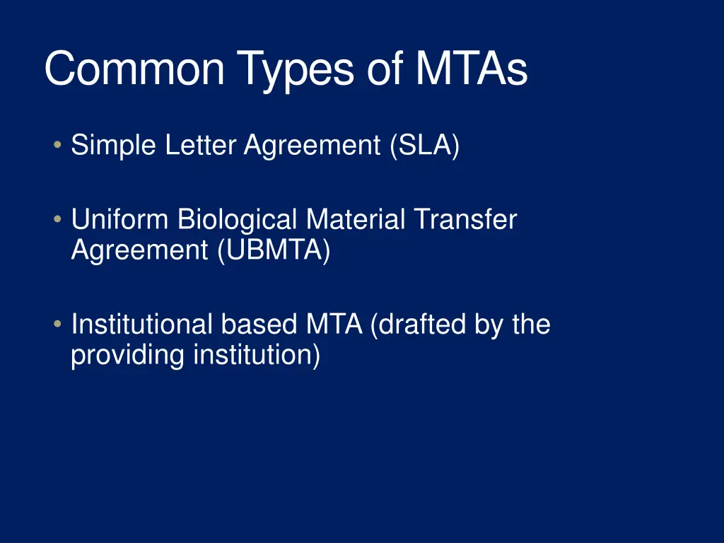 common types of mtas 1