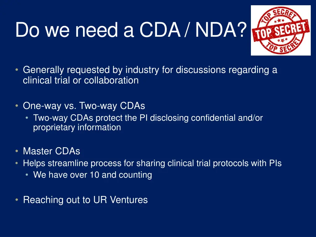 do we need a cda nda