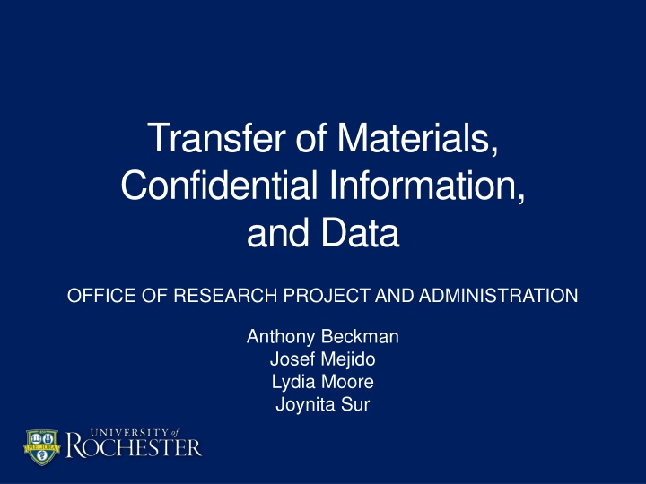 transfer of materials confidential information