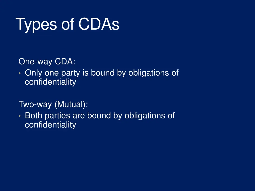 types of cdas