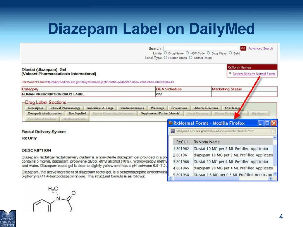 diazepam label on dailymed