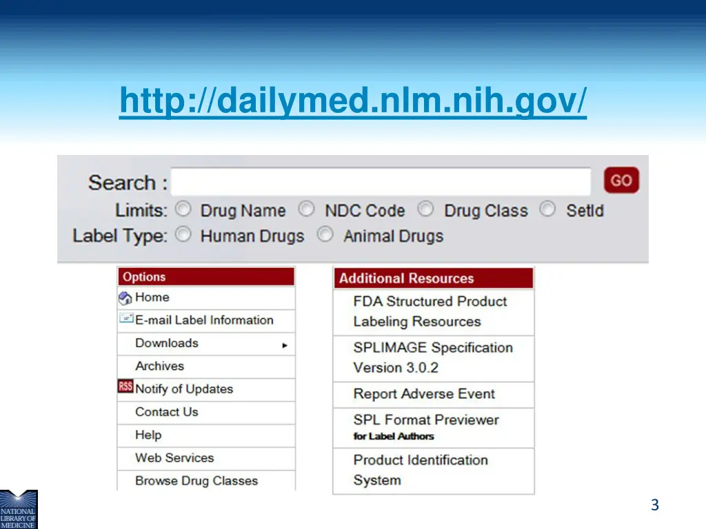 http dailymed nlm nih gov