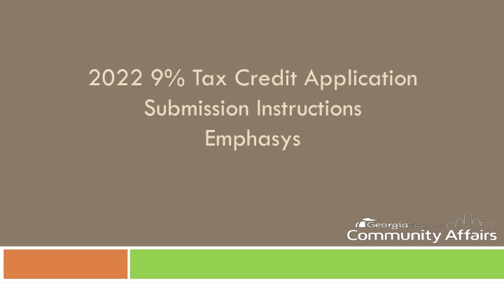 2022 9 tax credit application submission