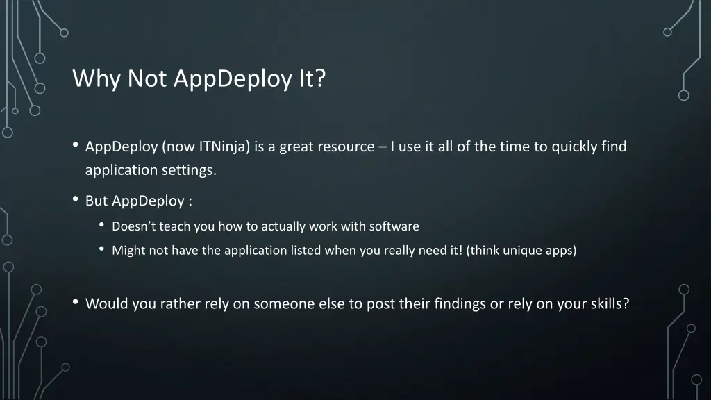 why not appdeploy it