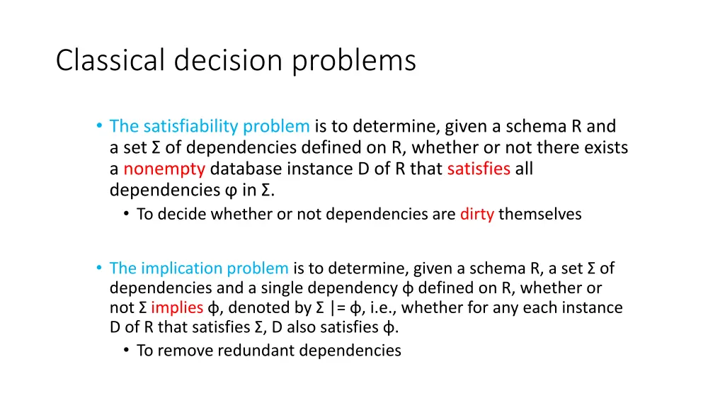 classical decision problems