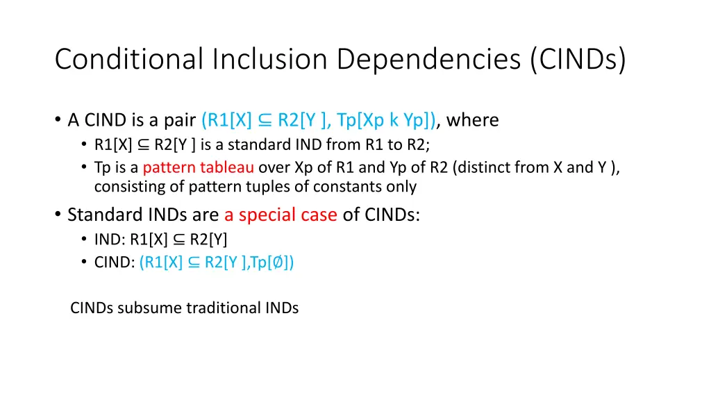 conditional inclusion dependencies cinds 1