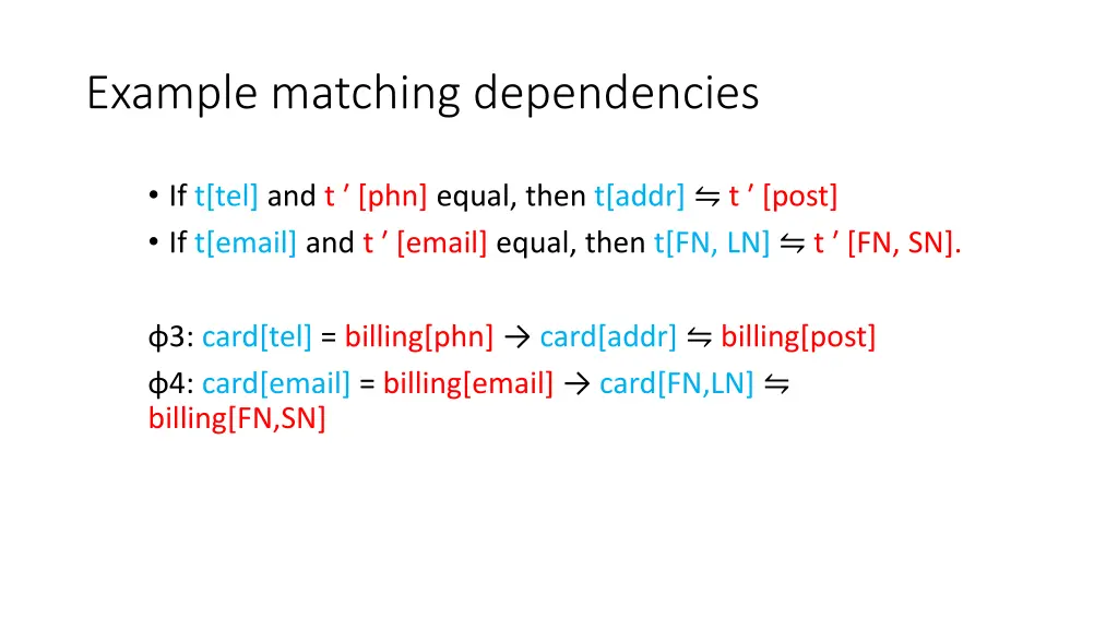 example matching dependencies