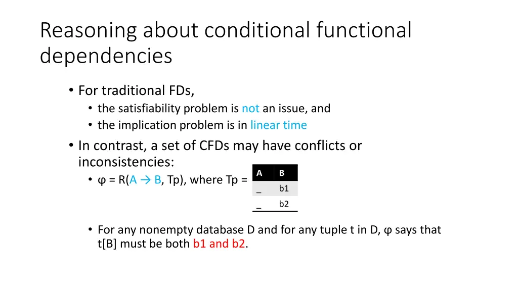 reasoning about conditional functional