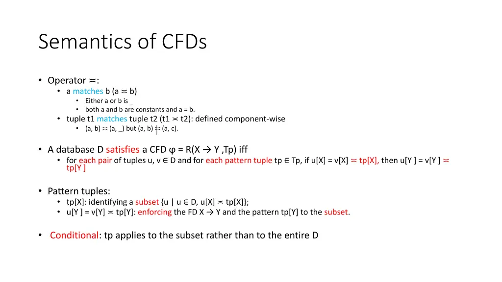 semantics of cfds