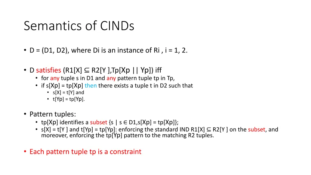 semantics of cinds