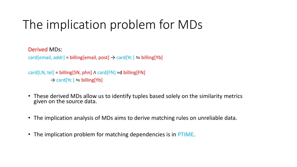 the implication problem for mds