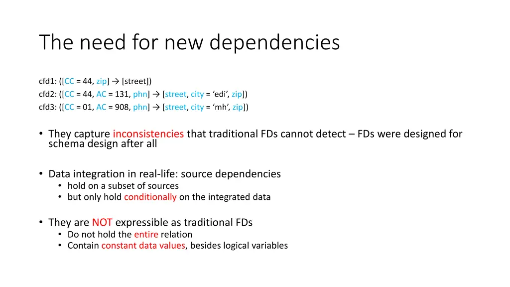 the need for new dependencies