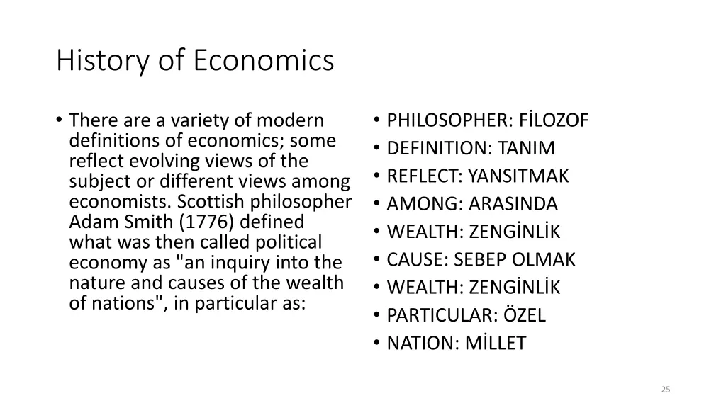 history of economics