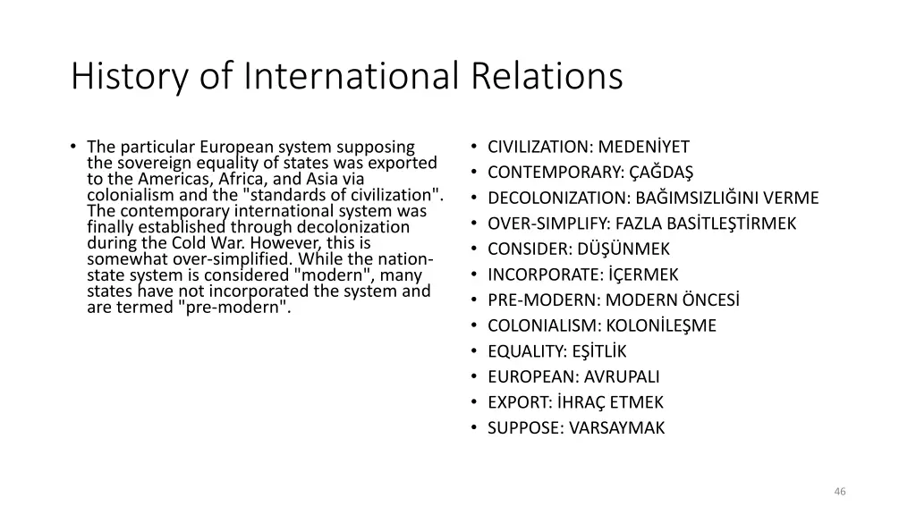 history of international relations 7