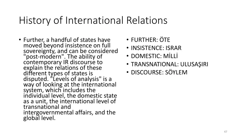 history of international relations 8