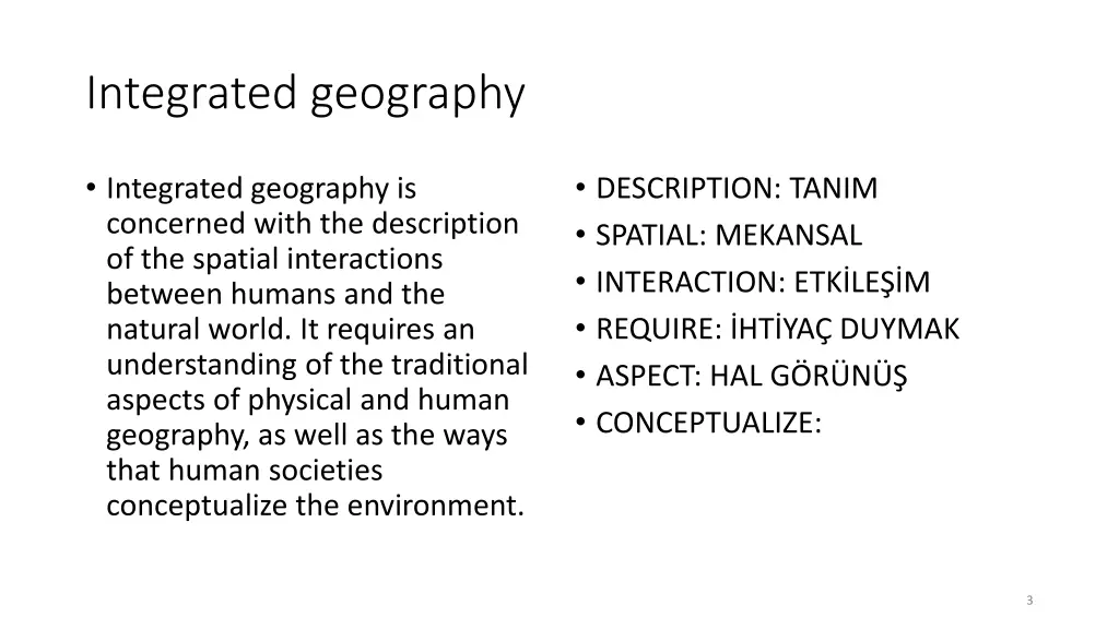 integrated geography