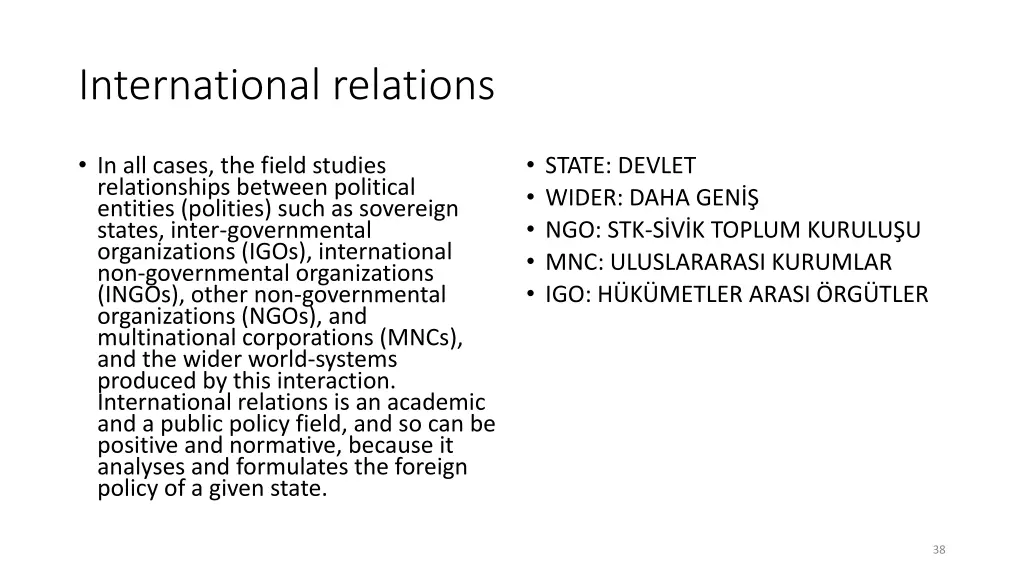 international relations 1