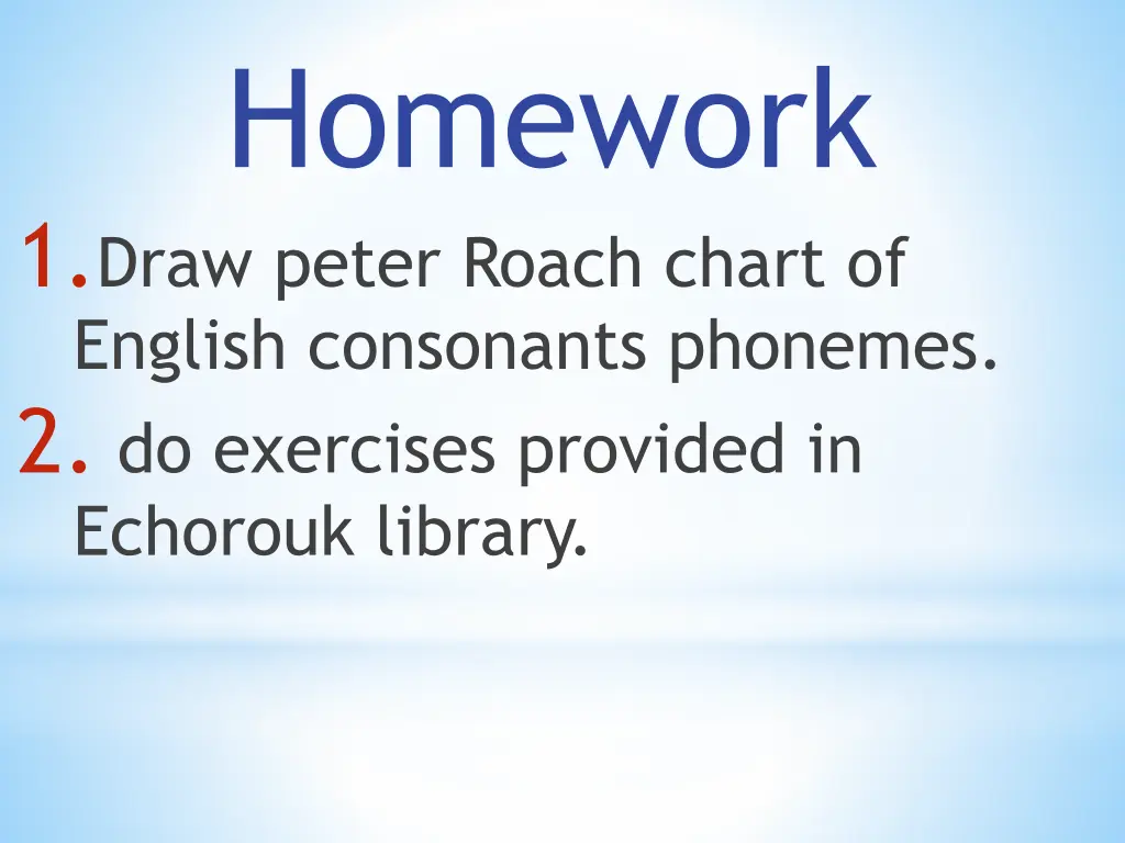 homework 1 draw peter roach chart of english