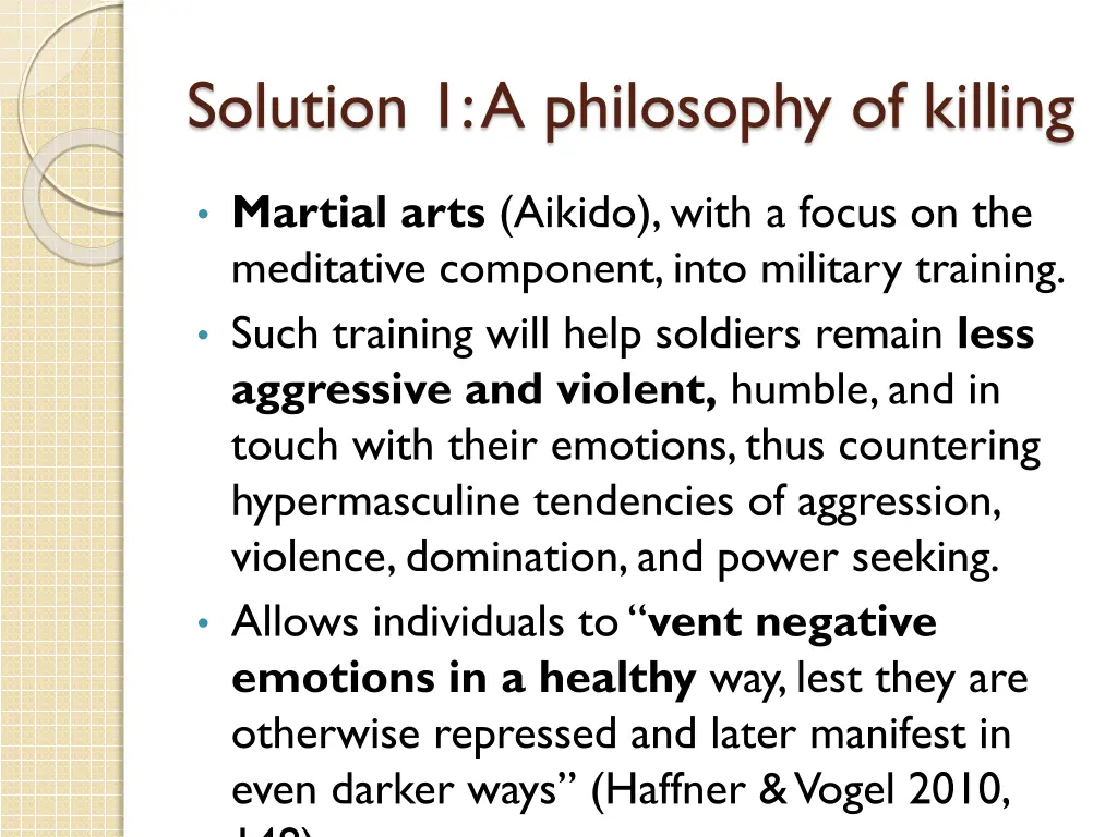 solution 1 a philosophy of killing