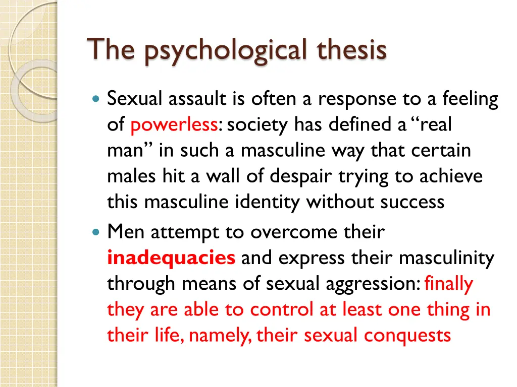 the psychological thesis