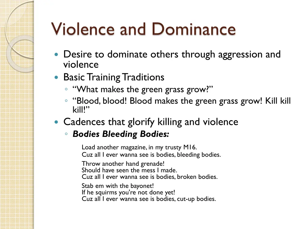 violence and dominance