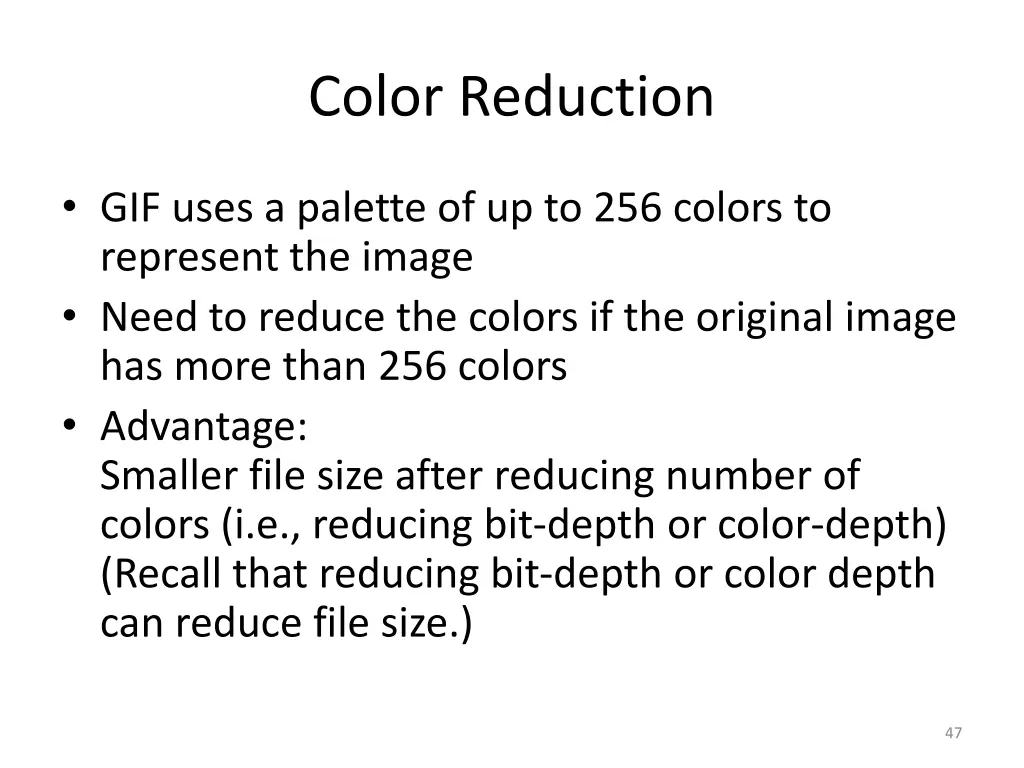 color reduction