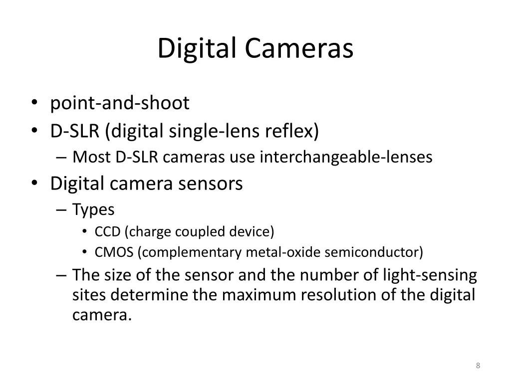 digital cameras