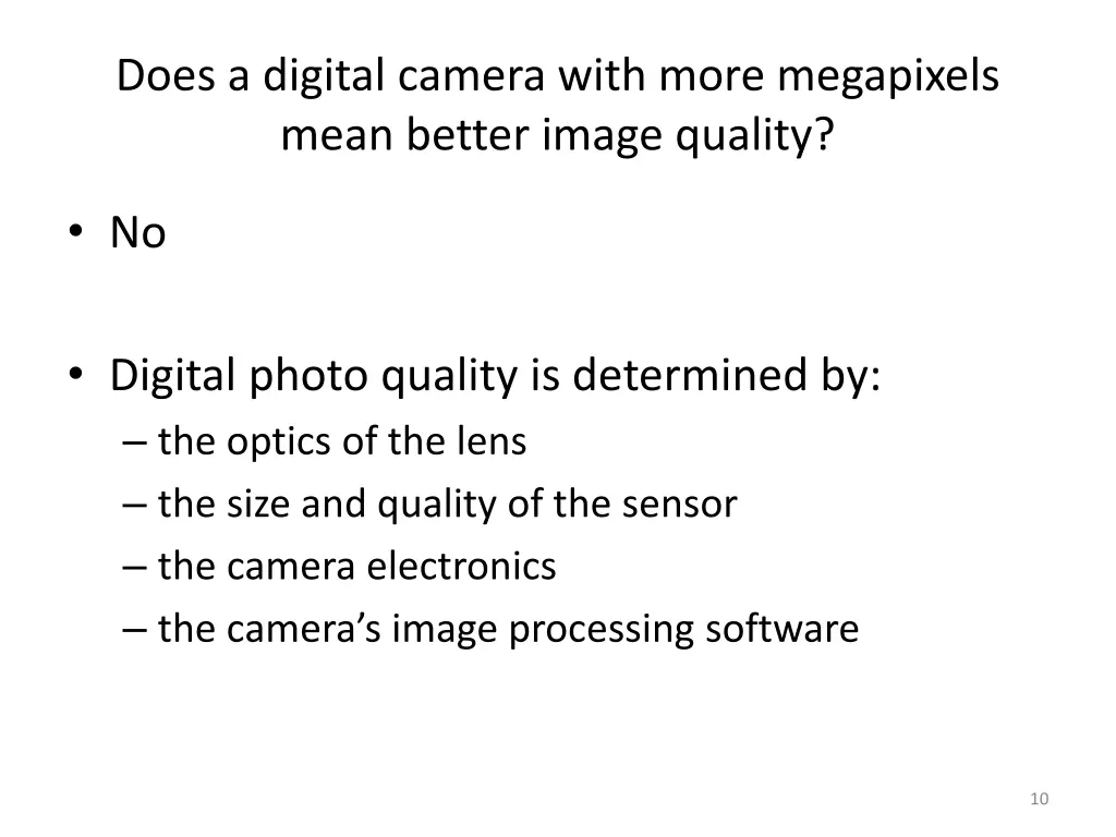 does a digital camera with more megapixels mean