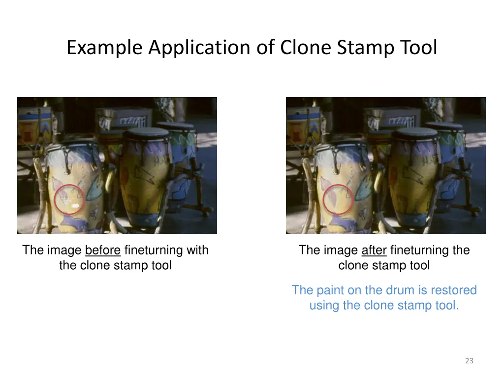 example application of clone stamp tool