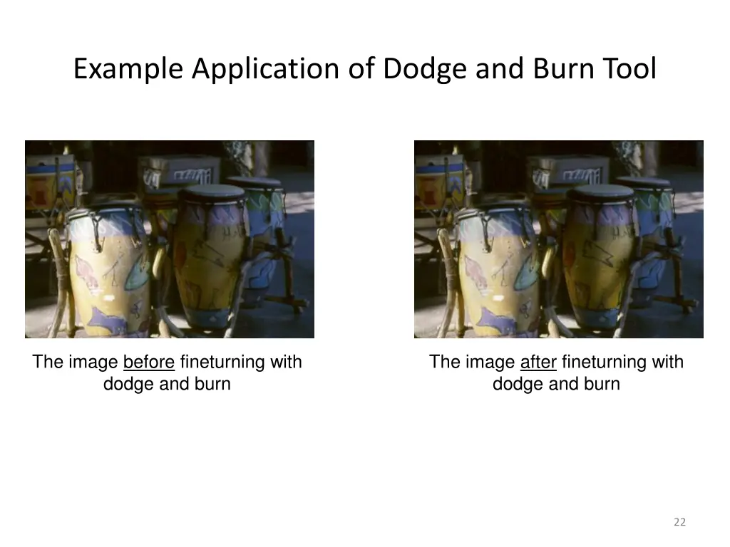 example application of dodge and burn tool