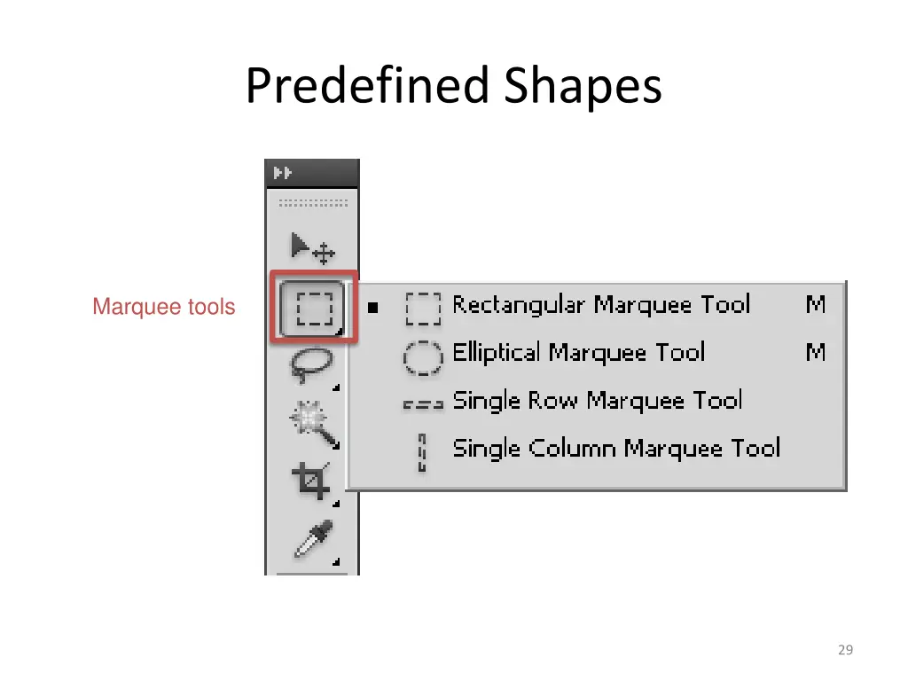 predefined shapes