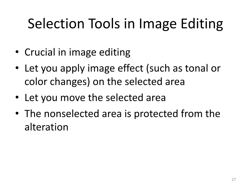 selection tools in image editing