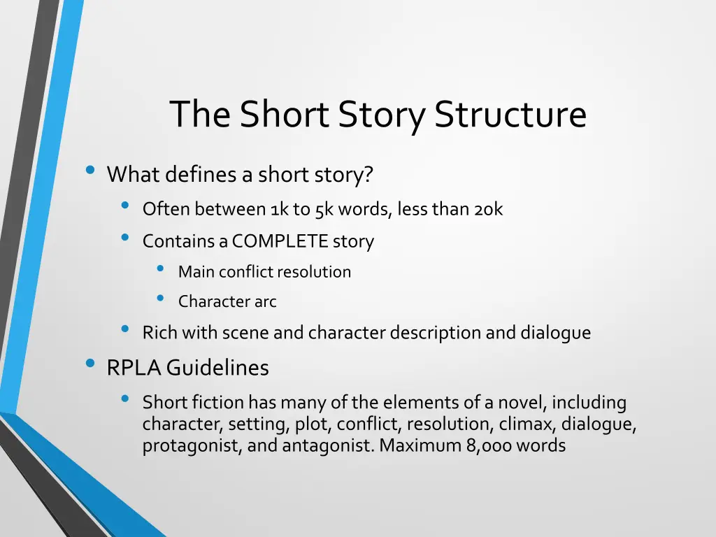 the short story structure what defines a short