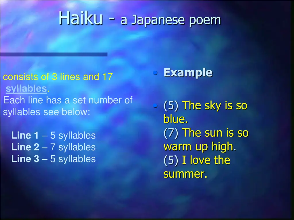 haiku a japanese poem