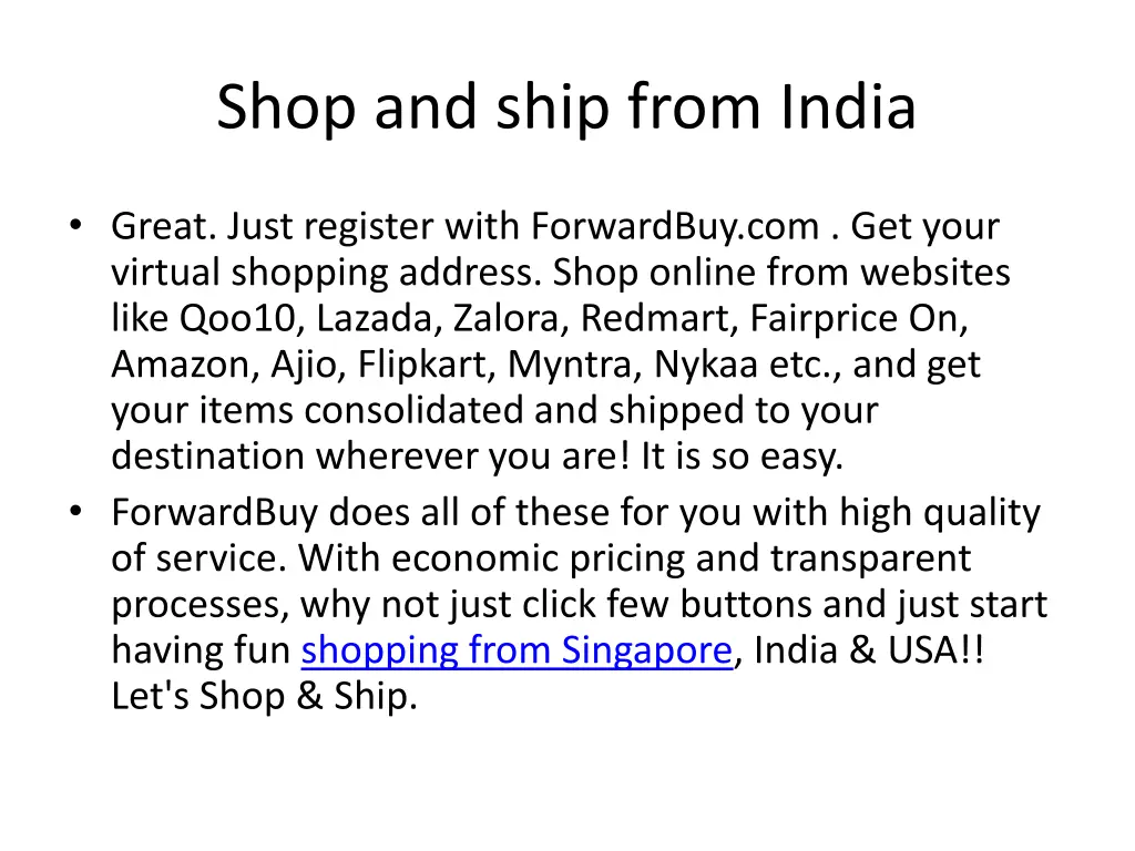 shop and ship from india