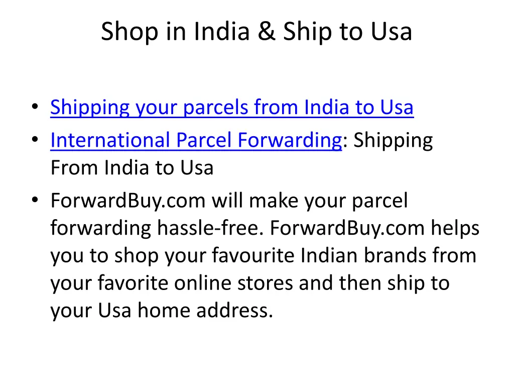 shop in india ship to usa