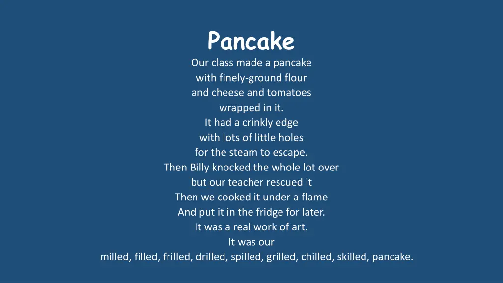 pancake our class made a pancake with finely