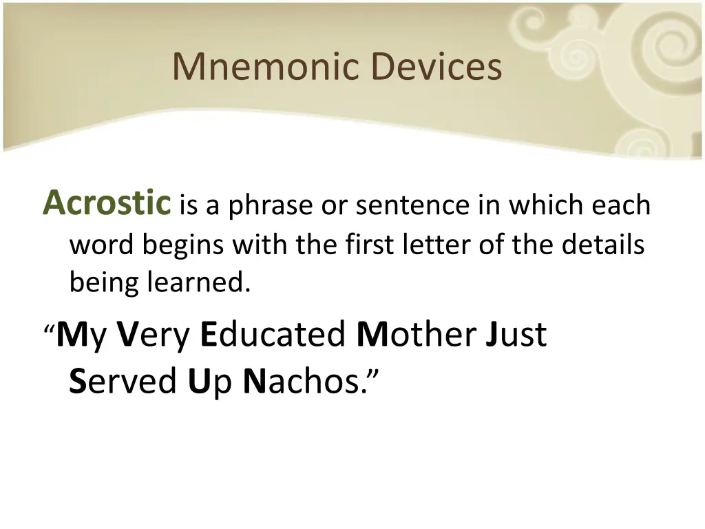 mnemonic devices 8