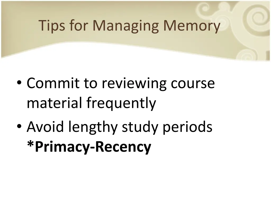 tips for managing memory 2