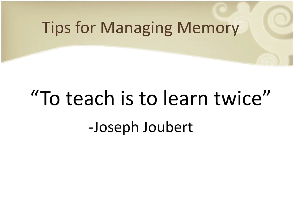 tips for managing memory 4