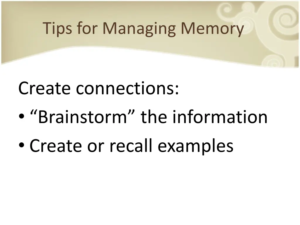 tips for managing memory