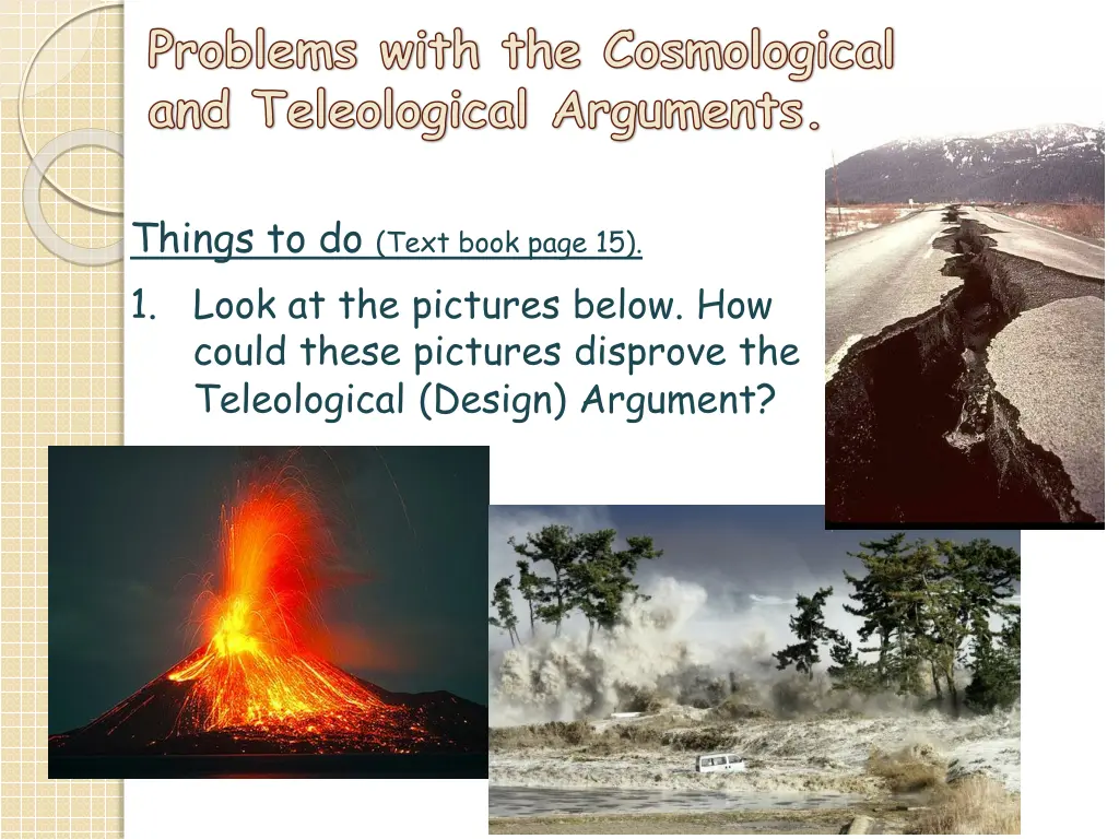 problems with the cosmological and teleological 3