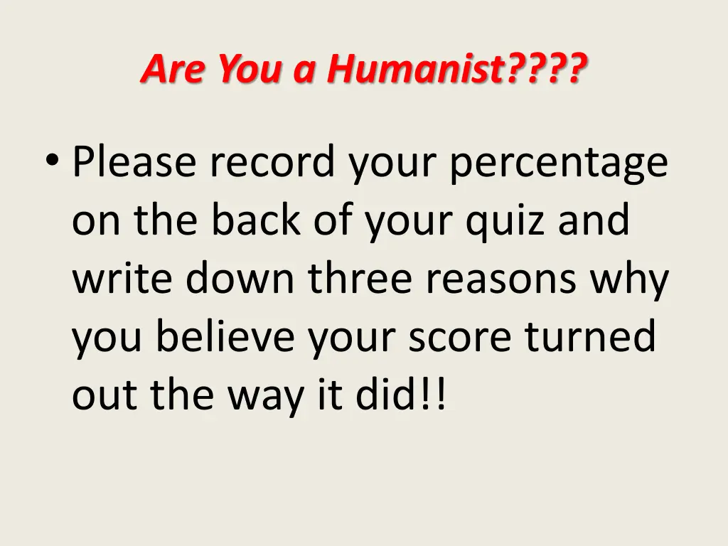 are you a humanist