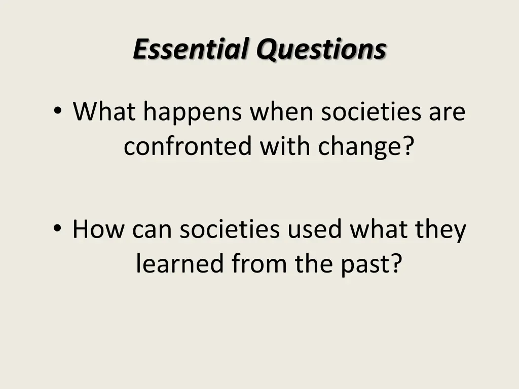 essential questions